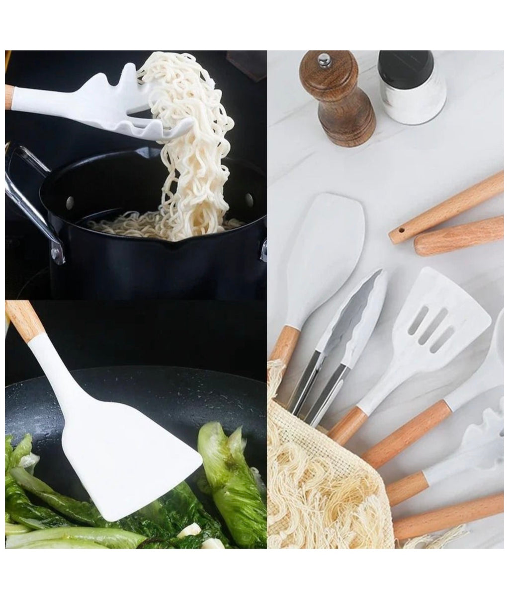 White 19 Piece Kitchen Utensil Set