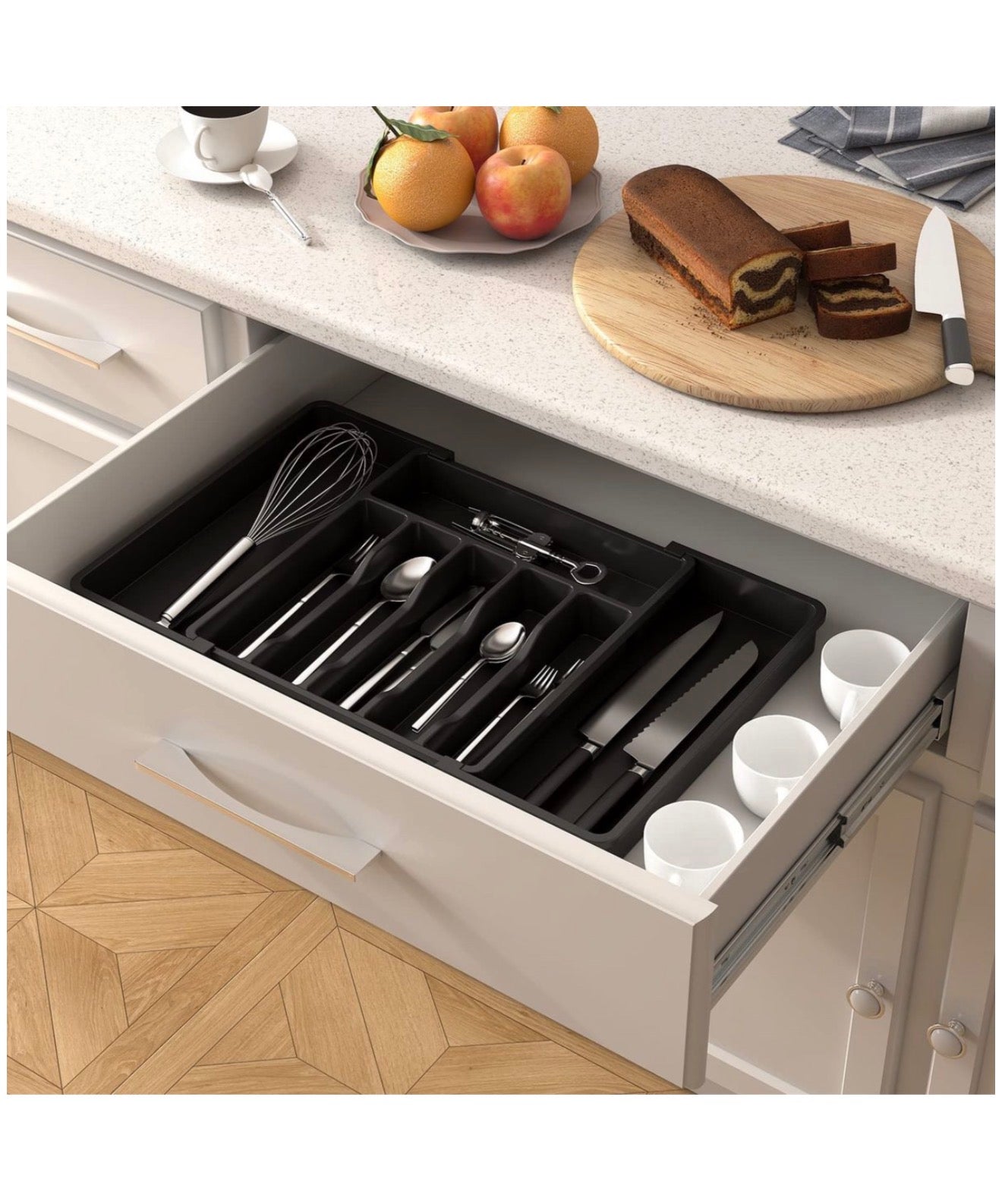 Expandable Drawer Organizer Utensil Tray for Kitchen Organizers and Storage