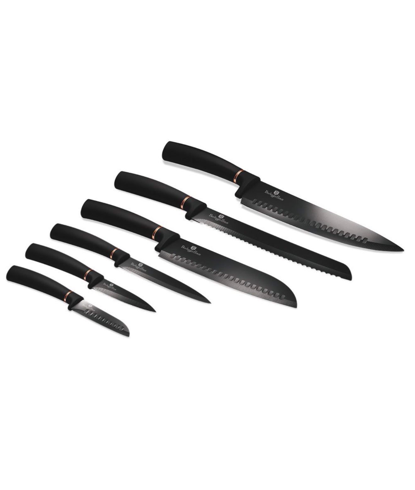 Berlinger Haus 6-Piece Non-Stick Coating Knife Set - Black Rose
