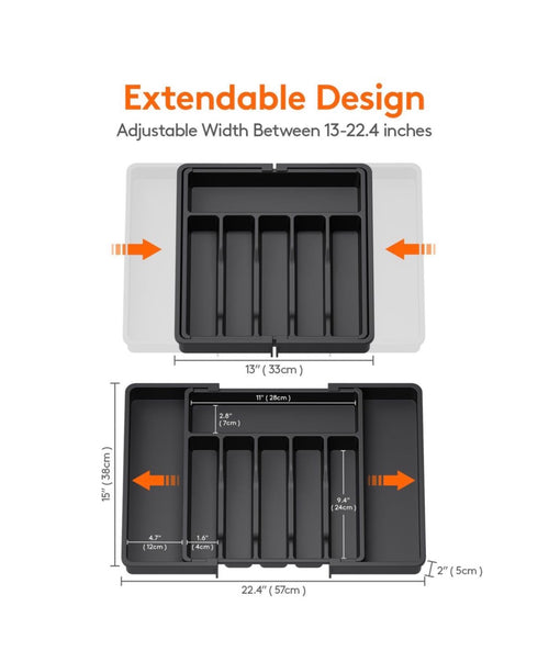 Expandable Drawer Organizer Utensil Tray for Kitchen Organizers and Storage